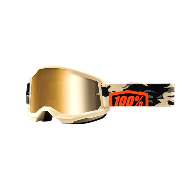 100% Strata 2 Kombat True Gold Mirror Goggles